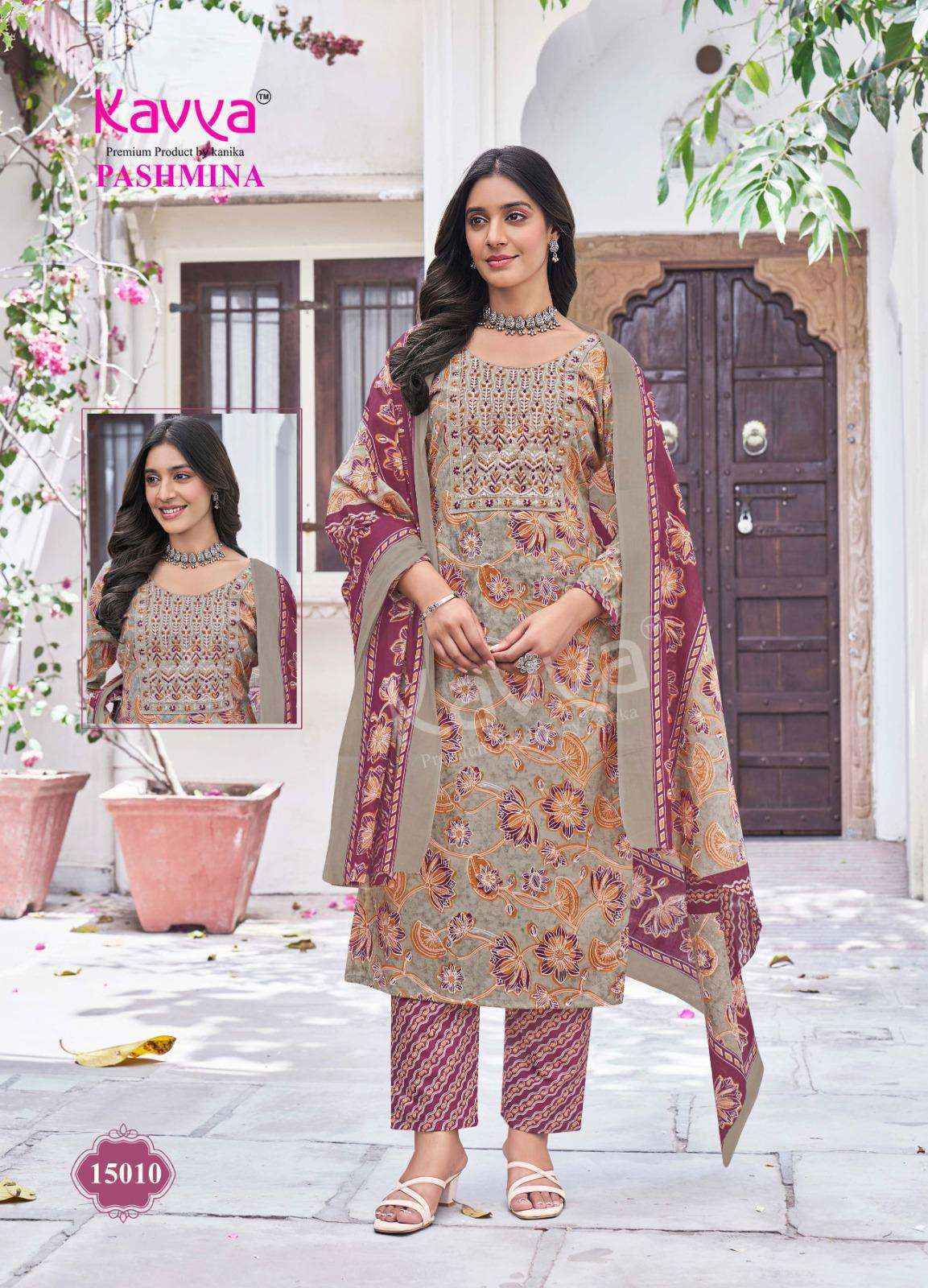 Kavya Pashmina Vol 15 Cotton Readymade Suit Wholesale Price ( 10 Pcs Catalog )