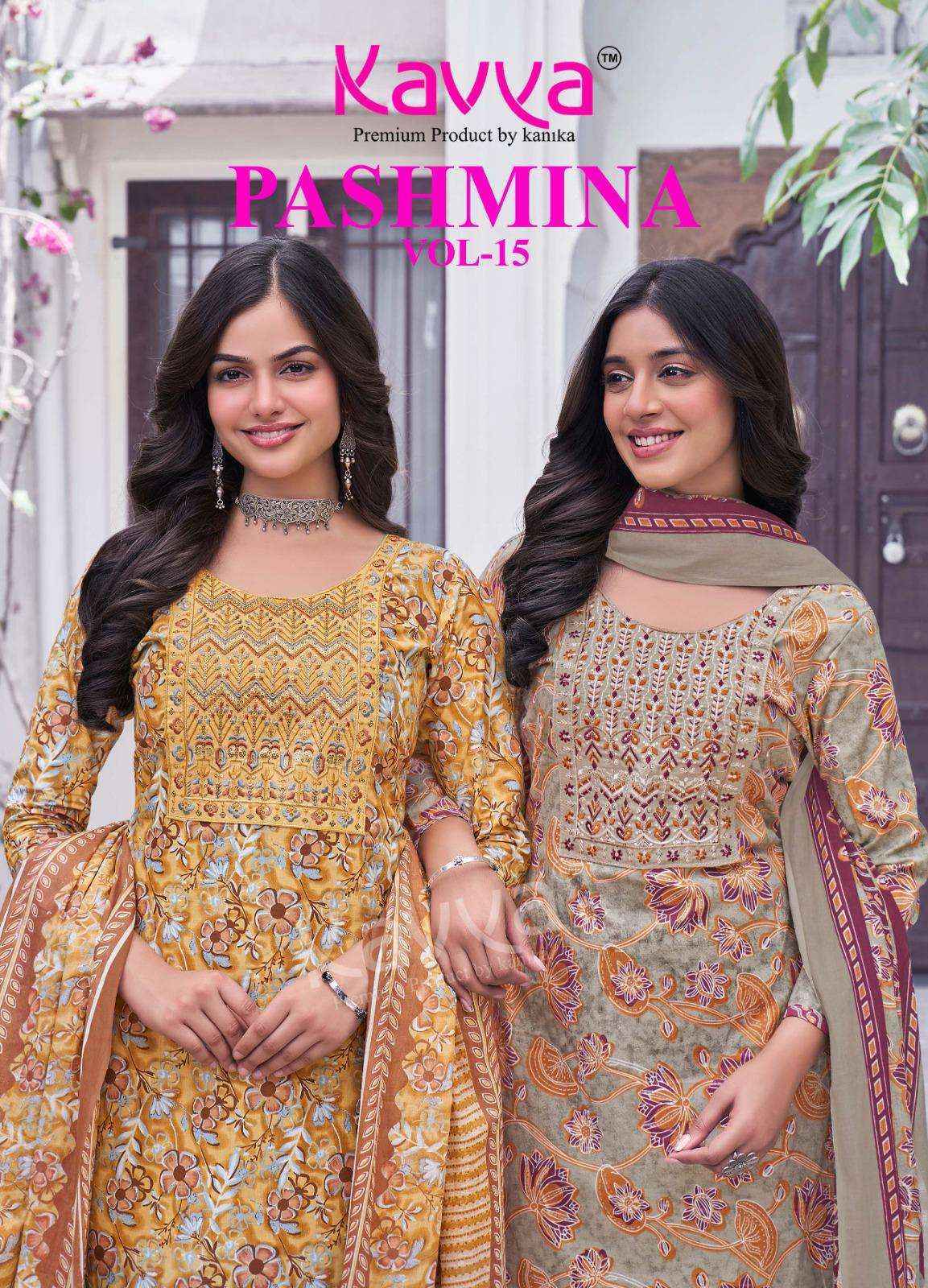 Kavya Pashmina Vol 15 Cotton Readymade Suit Wholesale Price ( 10 Pcs Catalog )