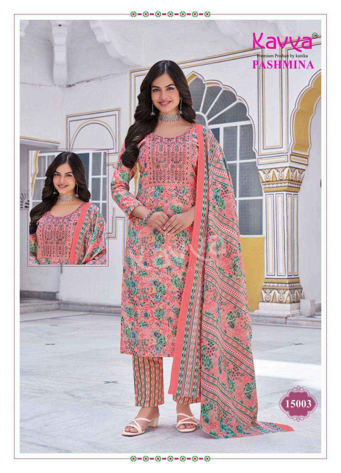 Kavya Pashmina Vol 15 Cotton Readymade Suit Wholesale Price ( 10 Pcs Catalog )