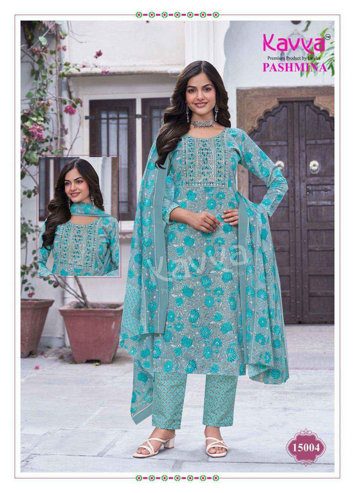 Kavya Pashmina Vol 15 Cotton Readymade Suit Wholesale Price ( 10 Pcs Catalog )