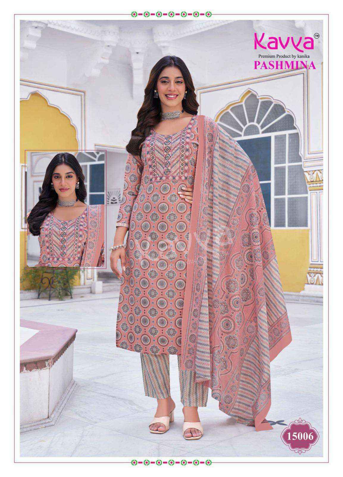 Kavya Pashmina Vol 15 Cotton Readymade Suit Wholesale Price ( 10 Pcs Catalog )