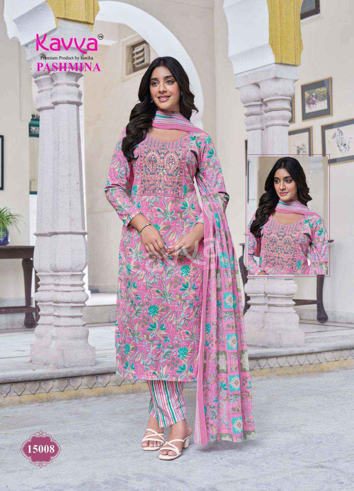 Kavya Pashmina Vol 15 Cotton Readymade Suit Wholesale Price ( 10 Pcs Catalog )