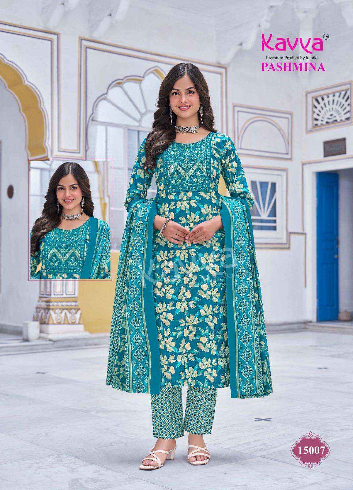 Kavya Pashmina Vol 15 Cotton Readymade Suit Wholesale Price ( 10 Pcs Catalog )