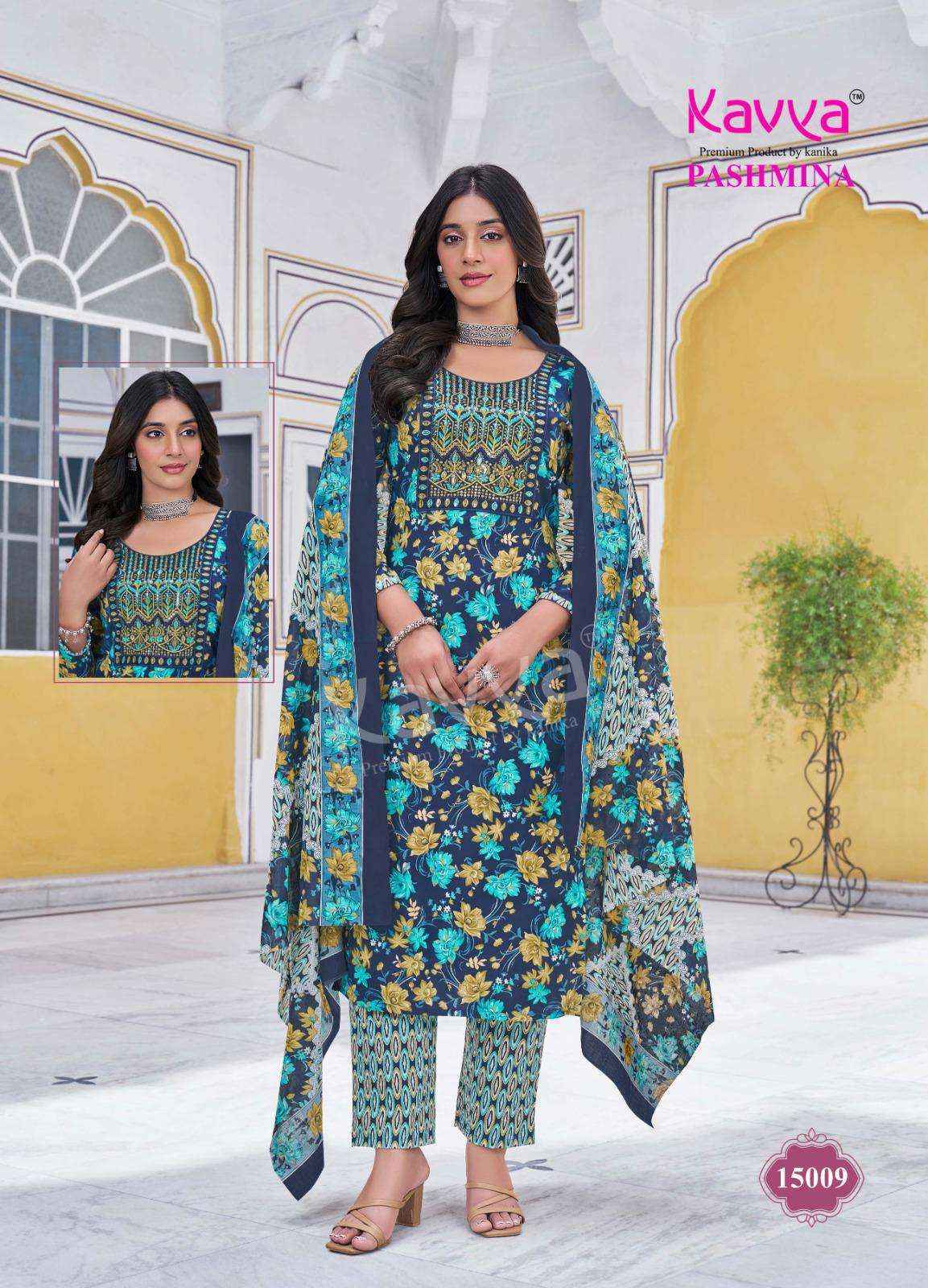 Kavya Pashmina Vol 15 Cotton Readymade Suit Wholesale Price ( 10 Pcs Catalog )