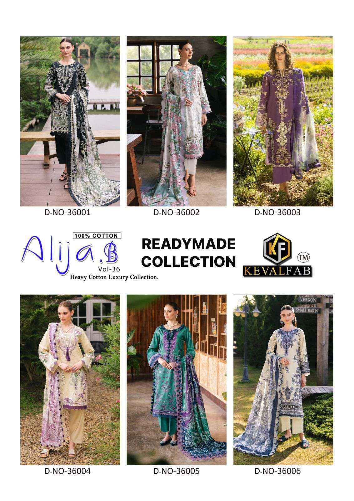 KEVAL FAB ALIJA B VOL 36 READY MADE COLLECTION COTTON DIGITAL PRINT DRESS WHOLESALE PRICE ( 6 PCS CATALOG )