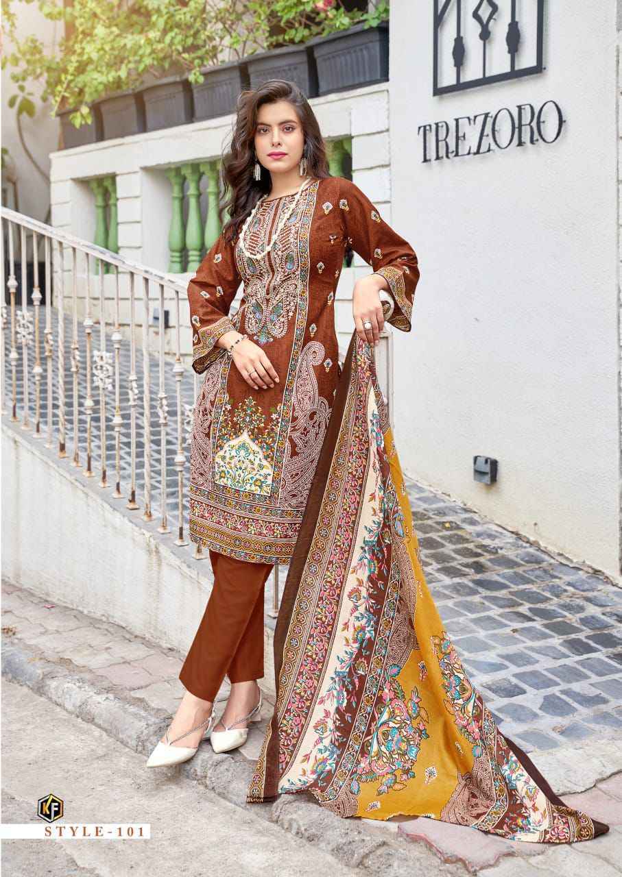 KEVAL FAB JAZMIN COTTON EMBROIDERED DRESS MATERIAL AT WHOLESALE SURAT ( 8 PCS CATALOG )