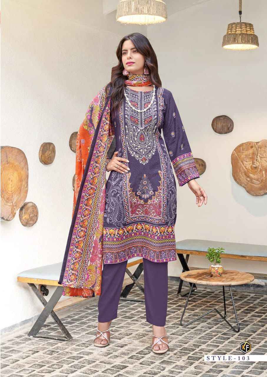 KEVAL FAB JAZMIN COTTON EMBROIDERED DRESS MATERIAL AT WHOLESALE SURAT ( 8 PCS CATALOG )