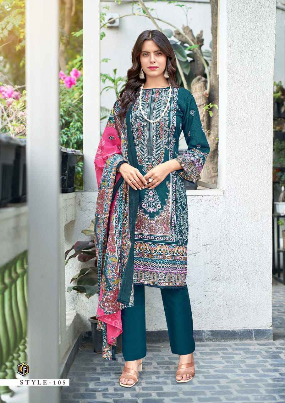 KEVAL FAB JAZMIN COTTON EMBROIDERED DRESS MATERIAL AT WHOLESALE SURAT ( 8 PCS CATALOG )