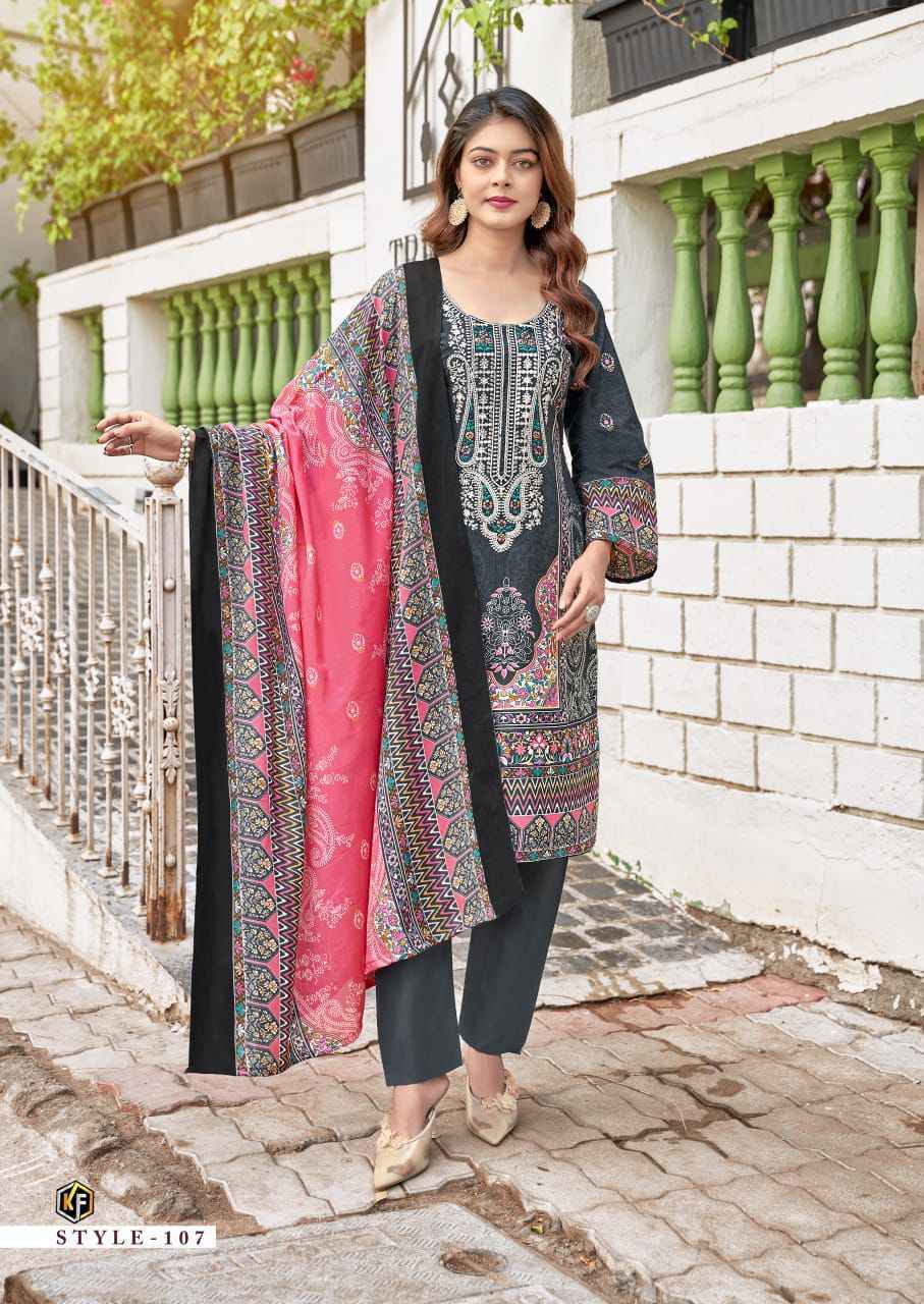 KEVAL FAB JAZMIN COTTON EMBROIDERED DRESS MATERIAL AT WHOLESALE SURAT ( 8 PCS CATALOG )
