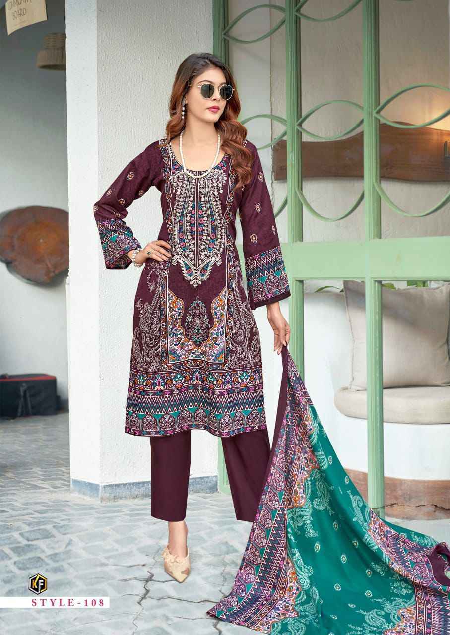 KEVAL FAB JAZMIN COTTON EMBROIDERED DRESS MATERIAL AT WHOLESALE SURAT ( 8 PCS CATALOG )
