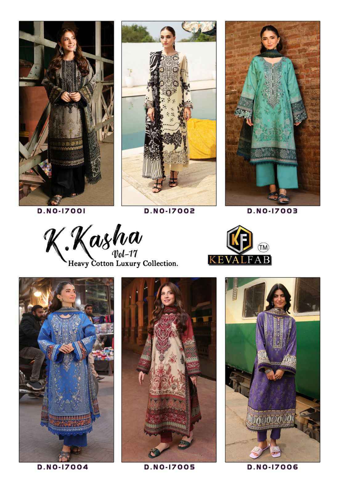 Keval Fab K Kasha Vol 17 Cotton Pakistani Salwar Kameez Online Shopping ( 6 pc Cataloge )