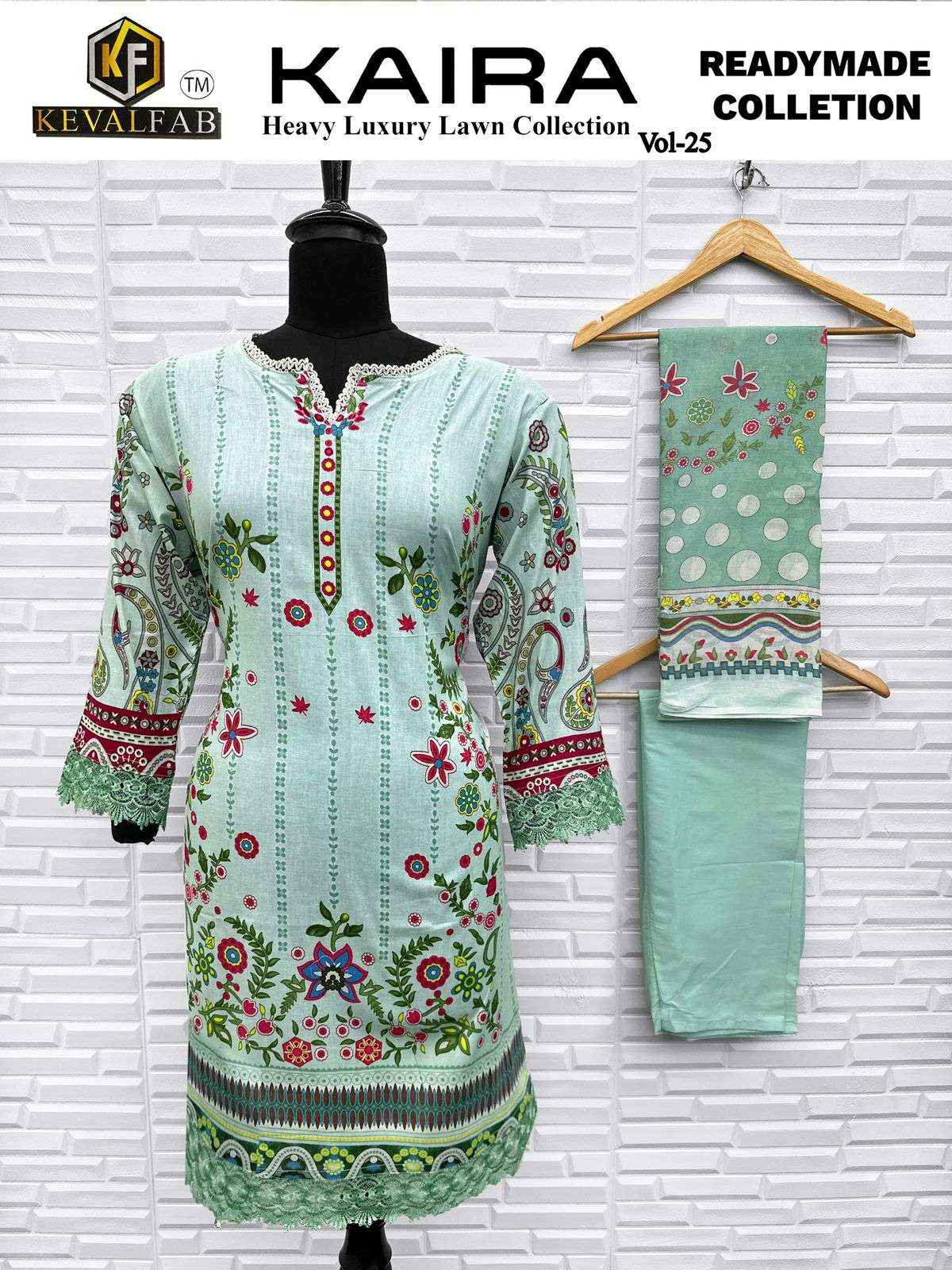 KEVAL FAB KAIRA VOL 25 READYMADE SUIT WHOLESALE RATE ( 6 PCS CATALOG )