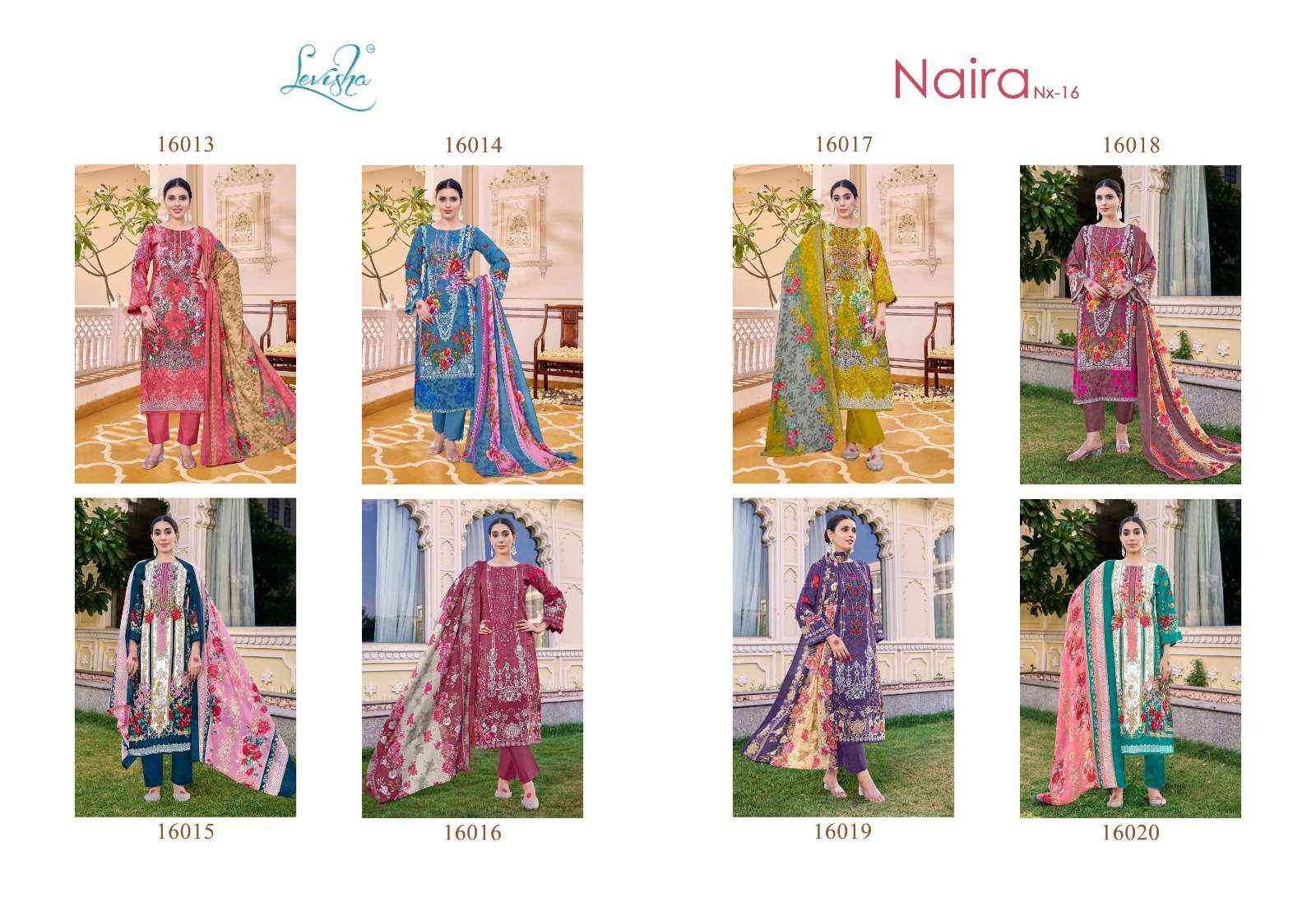 LEVISHA NAIRA NX VOL 16 COTTON DIGITAL PRINT WITH FANCY DRESS WHOLESALE PRICE ( 8 PCS CATALOG )