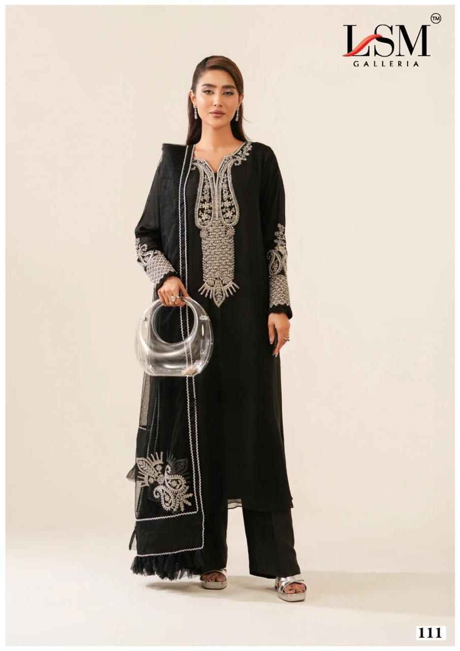 LSM Galleria Black & White Cotton Dress Material Wholesale Rate ( 6 Pcs Catalog )