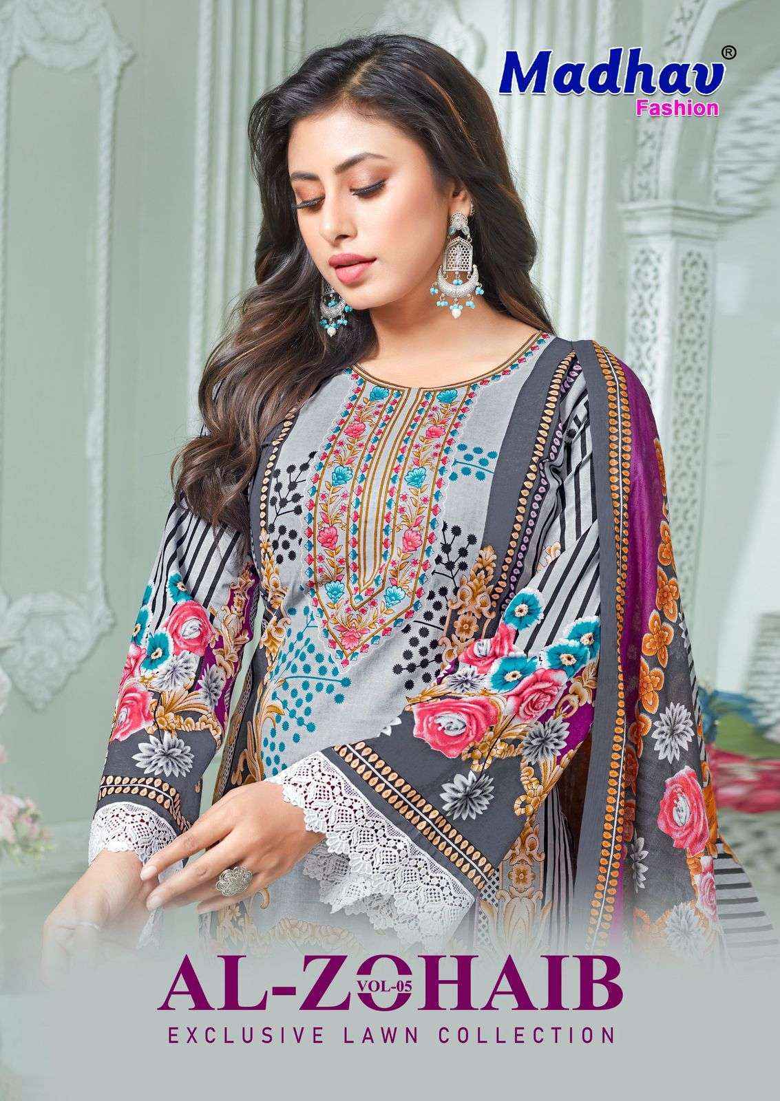 Madhav Fashion Al Zohaib Vol 5 Lawn Cotton Suits Online Shopping ( 6 pcs Catalogue )