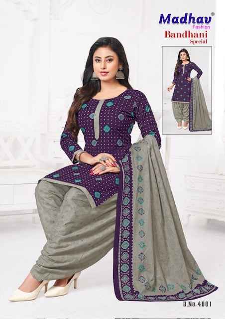 Madhav Fashion Bandhani Special Vol 4 Cotton Dress Material Wholesale Price ( 10 Pcs Catalog )