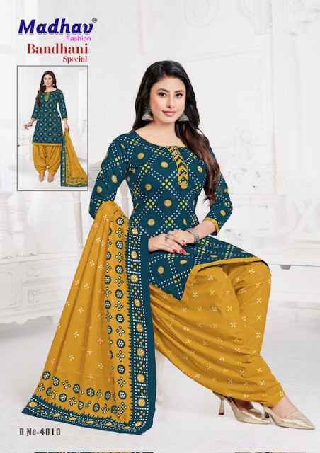 Madhav Fashion Bandhani Special Vol 4 Cotton Dress Material Wholesale Price ( 10 Pcs Catalog )