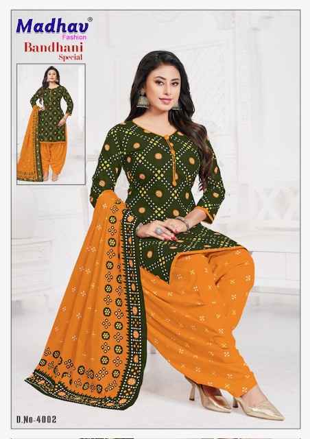 Madhav Fashion Bandhani Special Vol 4 Cotton Dress Material Wholesale Price ( 10 Pcs Catalog )