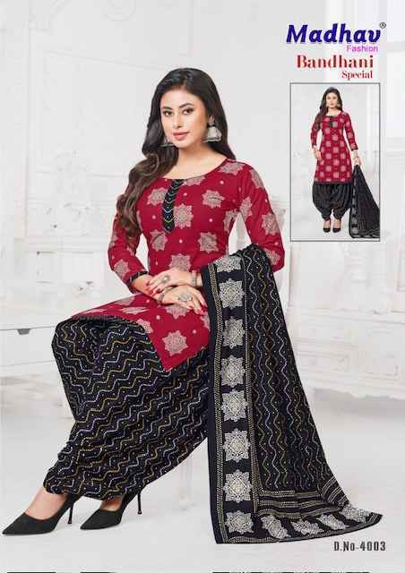 Madhav Fashion Bandhani Special Vol 4 Cotton Dress Material Wholesale Price ( 10 Pcs Catalog )