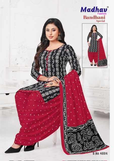 Madhav Fashion Bandhani Special Vol 4 Cotton Dress Material Wholesale Price ( 10 Pcs Catalog )