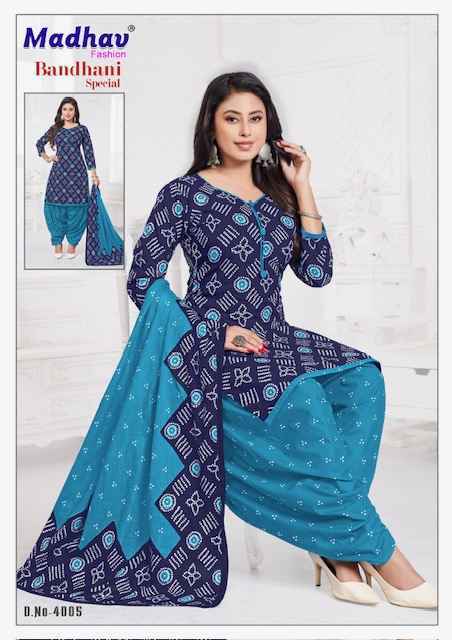 Madhav Fashion Bandhani Special Vol 4 Cotton Dress Material Wholesale Price ( 10 Pcs Catalog )