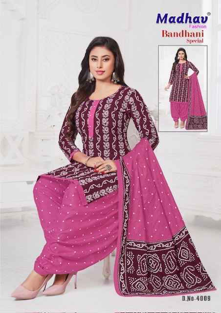 Madhav Fashion Bandhani Special Vol 4 Cotton Dress Material Wholesale Price ( 10 Pcs Catalog )