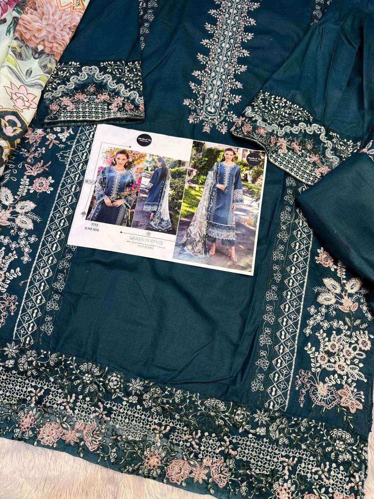 MEHBOOB TEX DESIGN NO - 1616 PURE COTTON HEAVY EMBROIDERED PAKISTANI DRESS WHOLESALE PRICE ( 1 PCS CATALOG )