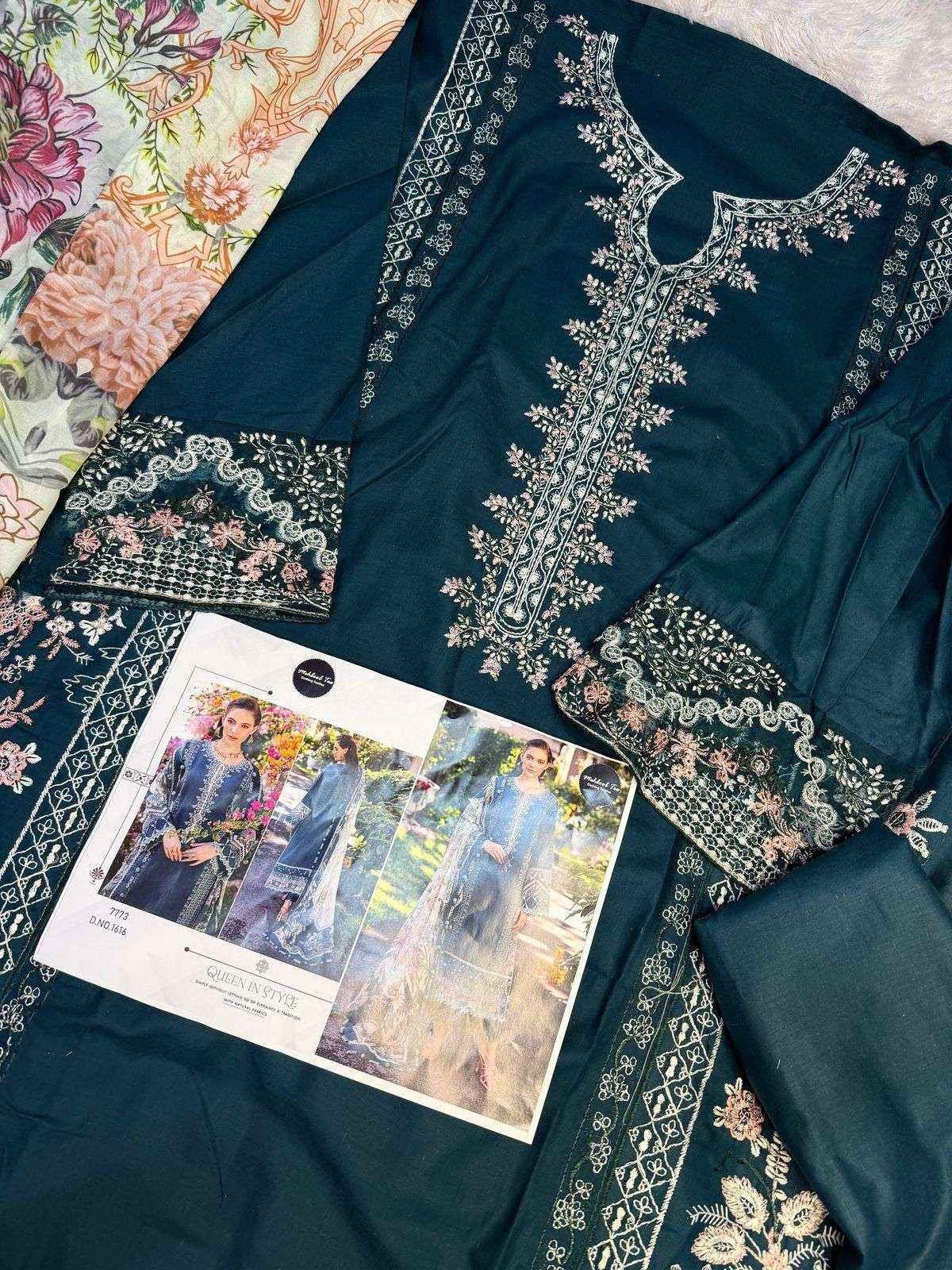 MEHBOOB TEX DESIGN NO - 1616 PURE COTTON HEAVY EMBROIDERED PAKISTANI DRESS WHOLESALE PRICE ( 1 PCS CATALOG )