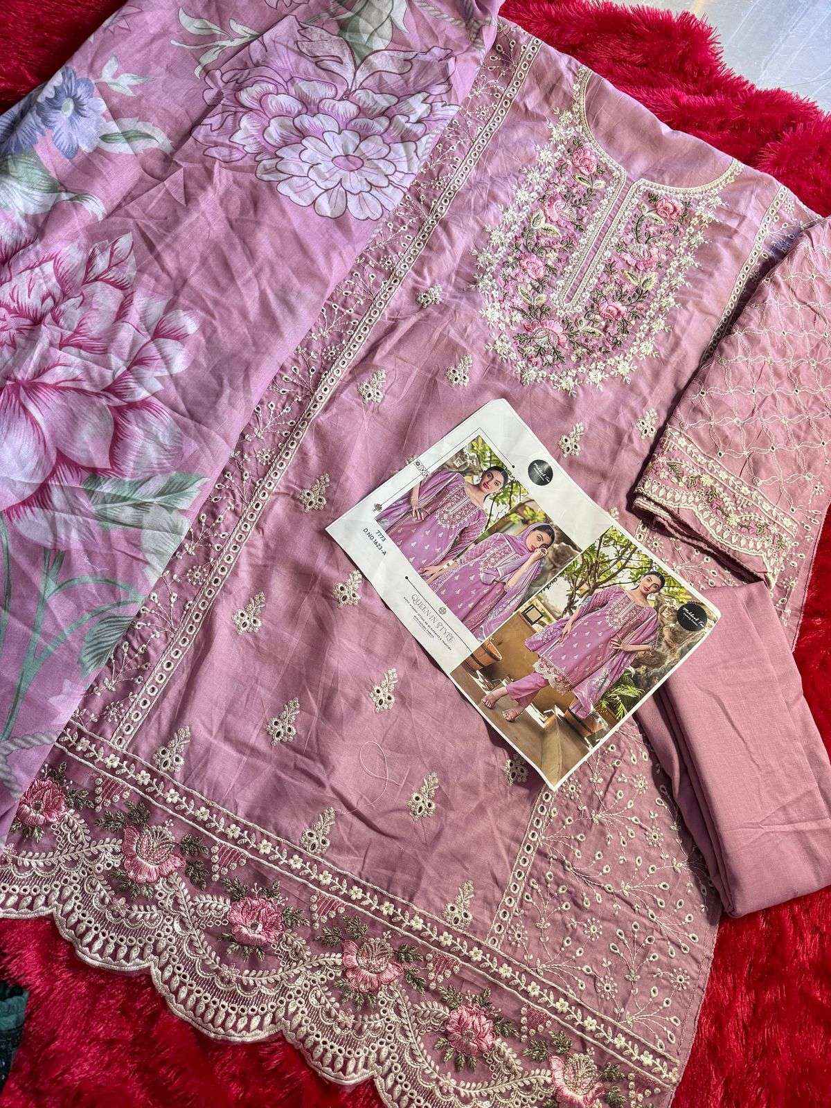 MEHBOOB TEX DESIGN NO - 1623 AB PURE COTTON PRINT HEAVY EMBROIDERED PAKISTANI DRESS MATERIAL WHOLESALE ( 2 PCS CATALOG )
