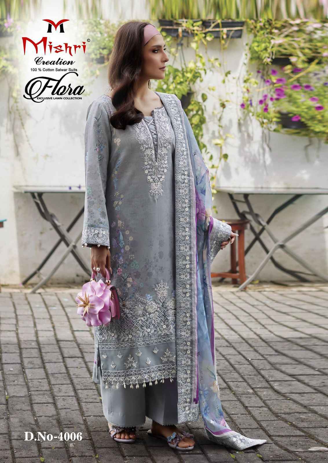 Mishri Creation Flora Vol 4 Lawn Cotton Dress Material Wholesale Price ( 6 Pcs Catalog )