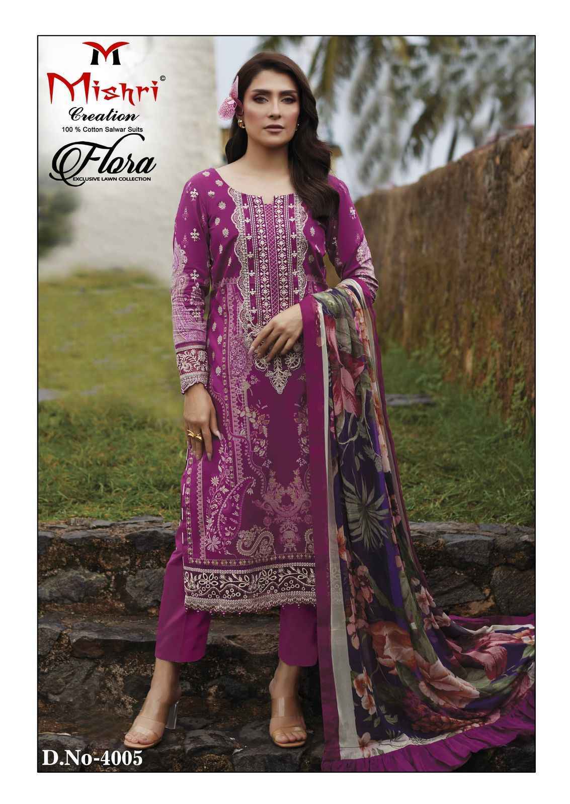 Mishri Creation Flora Vol 4 Lawn Cotton Dress Material Wholesale Price ( 6 Pcs Catalog )