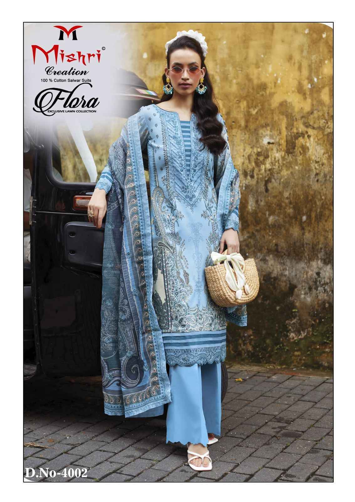 Mishri Creation Flora Vol 4 Lawn Cotton Dress Material Wholesale Price ( 6 Pcs Catalog )