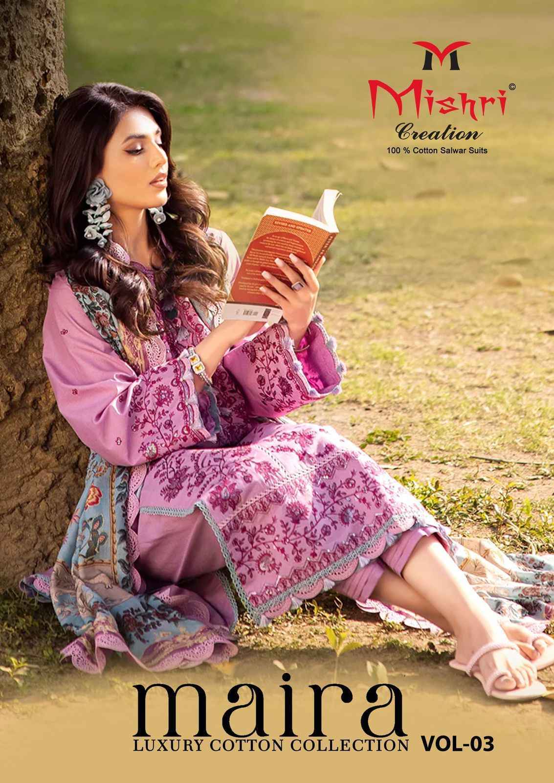 MISHRI CREATION MAIRA VOL -3 HEAVY COTTON PAKISTANI SUITS AT WHOLESALE PRICE ( 6 PCS CATALOG )
