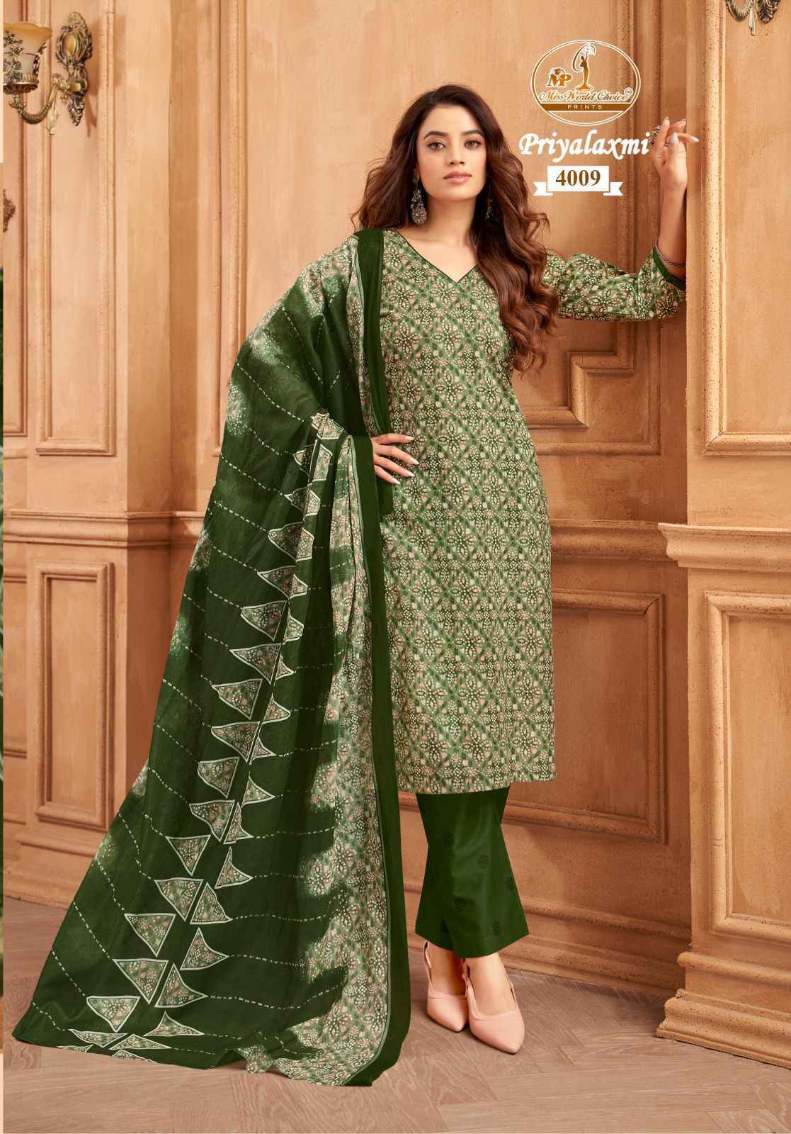 Miss World Priyalaxmi Vol 4 Cotton Dress Material Wholesale Catalog ( 10 pcs Catalogue )