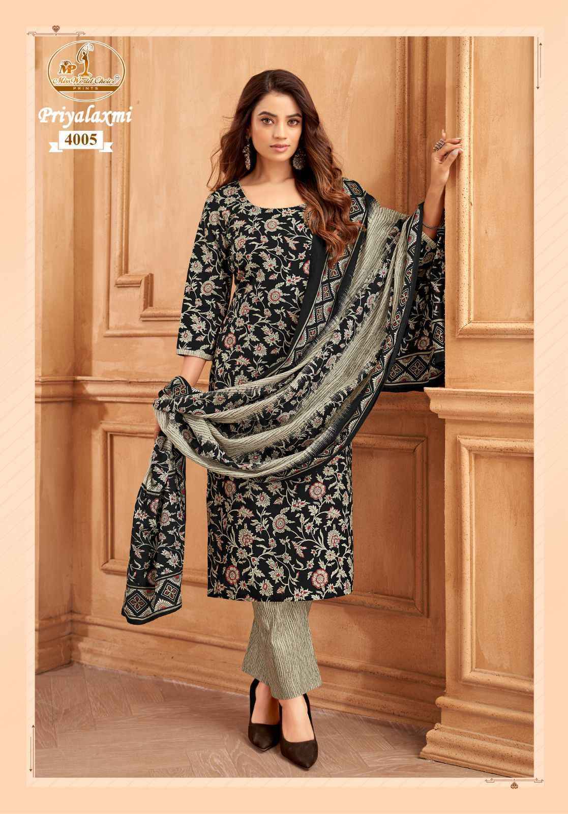 Miss World Priyalaxmi Vol 4 Cotton Dress Material Wholesale Catalog ( 10 pcs Catalogue )