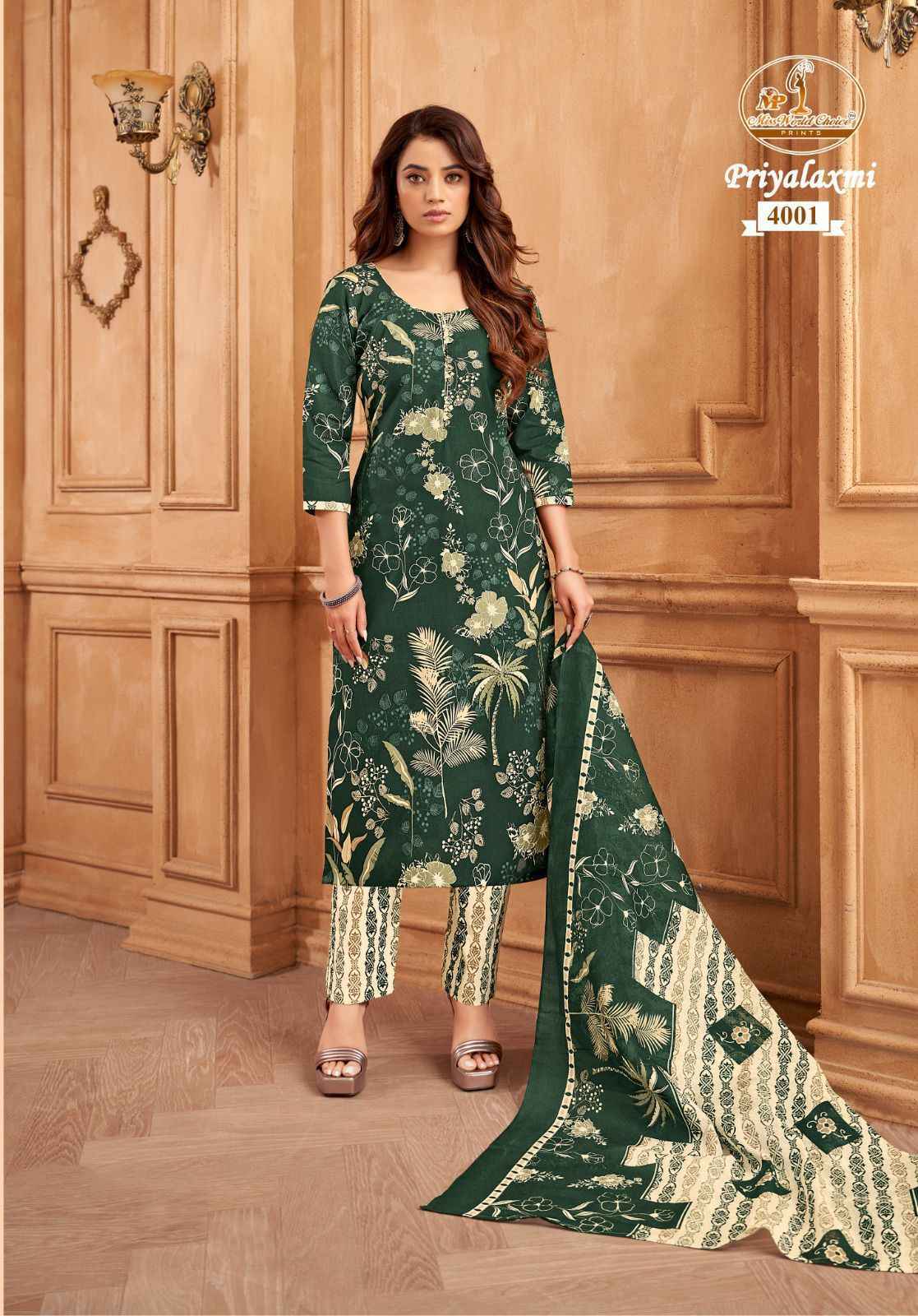 Miss World Priyalaxmi Vol 4 Cotton Dress Material Wholesale Catalog ( 10 pcs Catalogue )