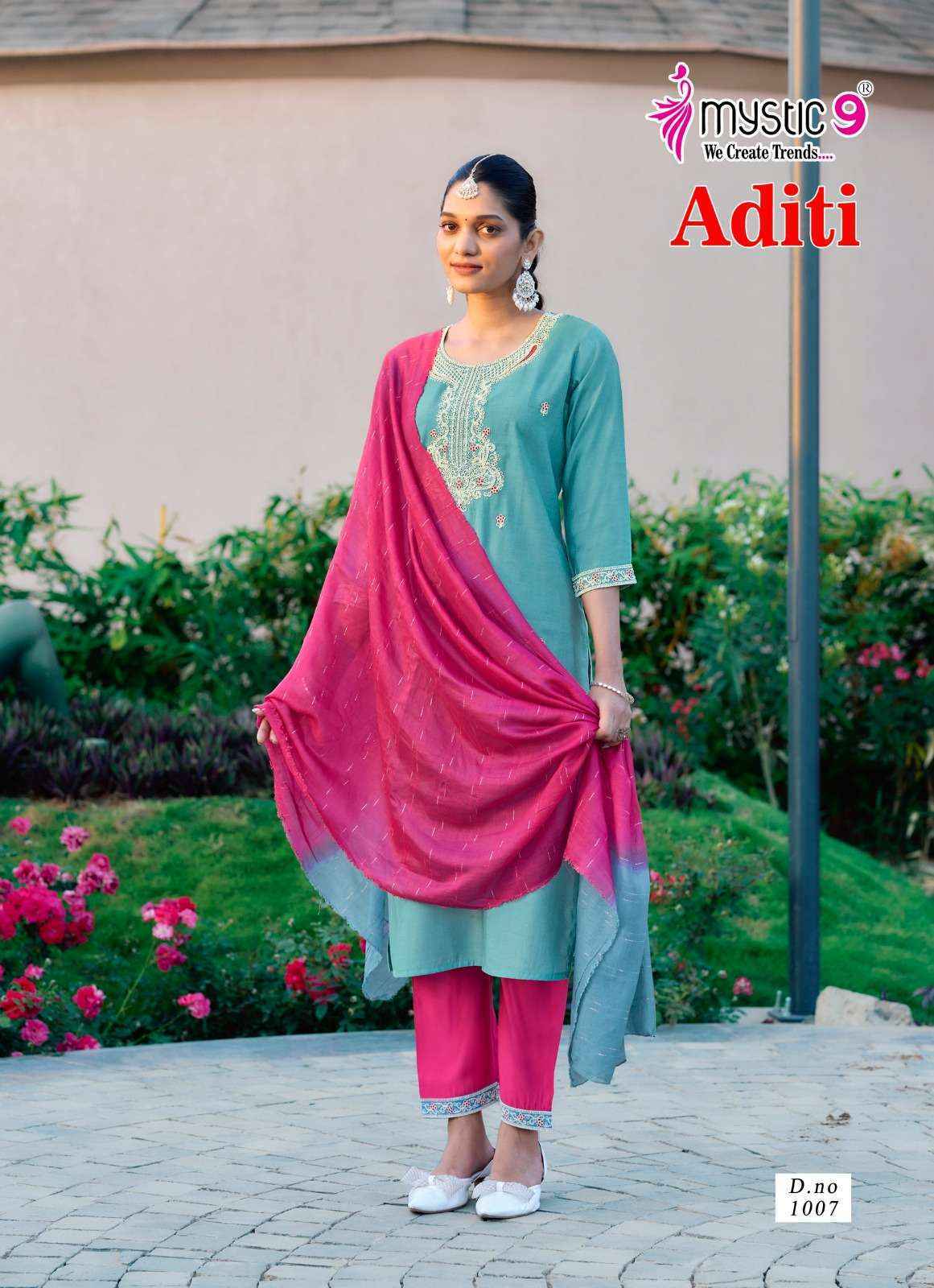 Mystic 9 Aditi Vol 1 Roman Silk Kurti Combo Set Wholesale Rate ( 8 Pcs Catalog )