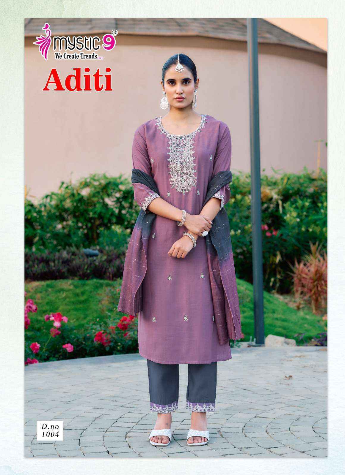 Mystic 9 Aditi Vol 1 Roman Silk Kurti Combo Set Wholesale Rate ( 8 Pcs Catalog )