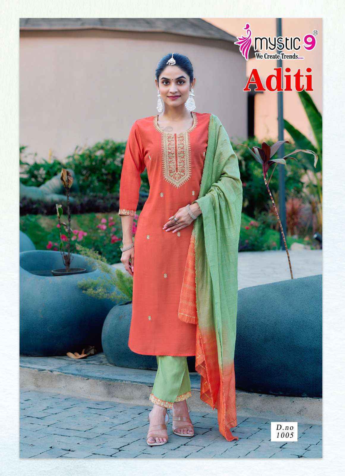 Mystic 9 Aditi Vol 1 Roman Silk Kurti Combo Set Wholesale Rate ( 8 Pcs Catalog )