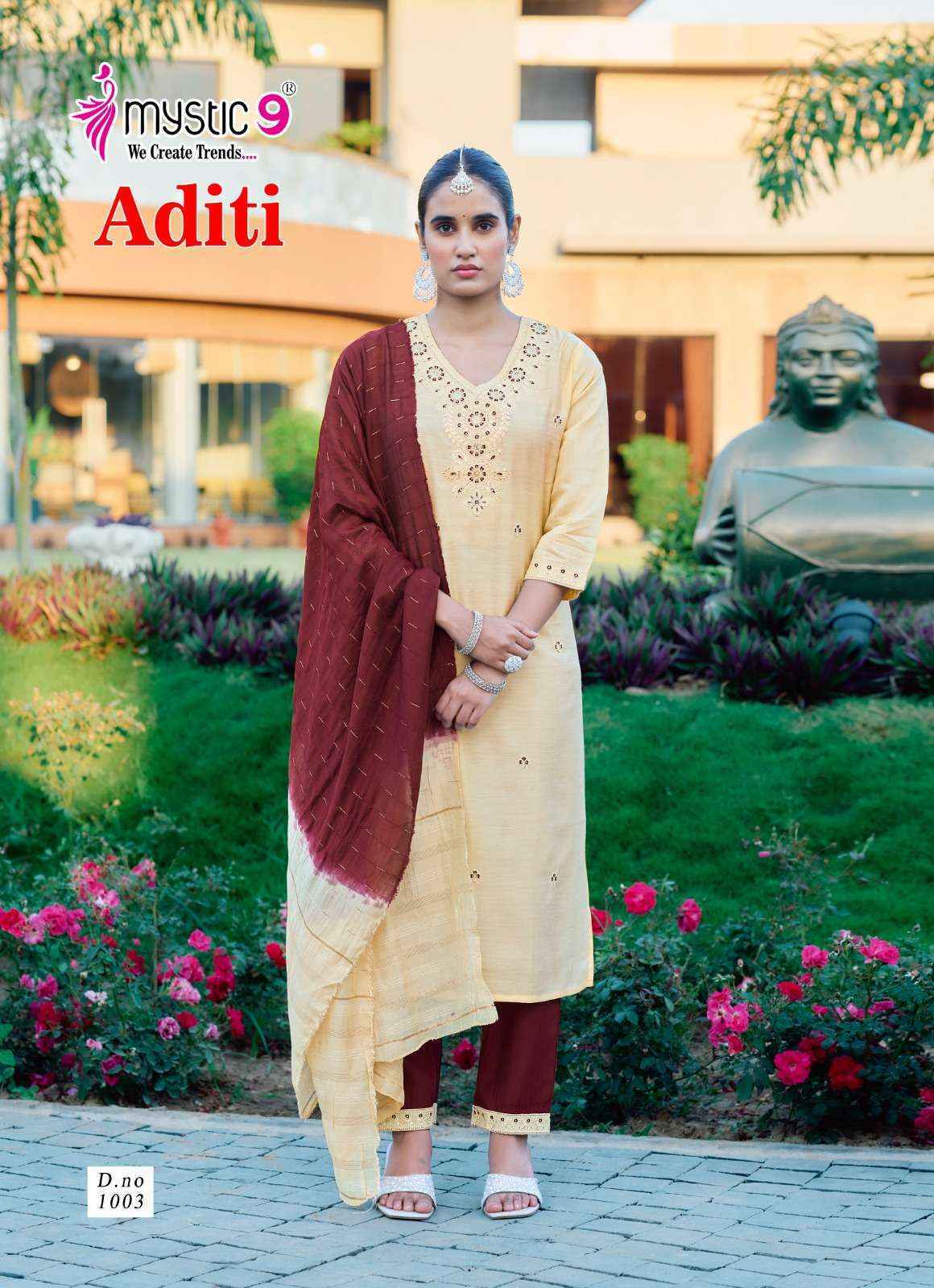 Mystic 9 Aditi Vol 1 Roman Silk Kurti Combo Set Wholesale Rate ( 8 Pcs Catalog )