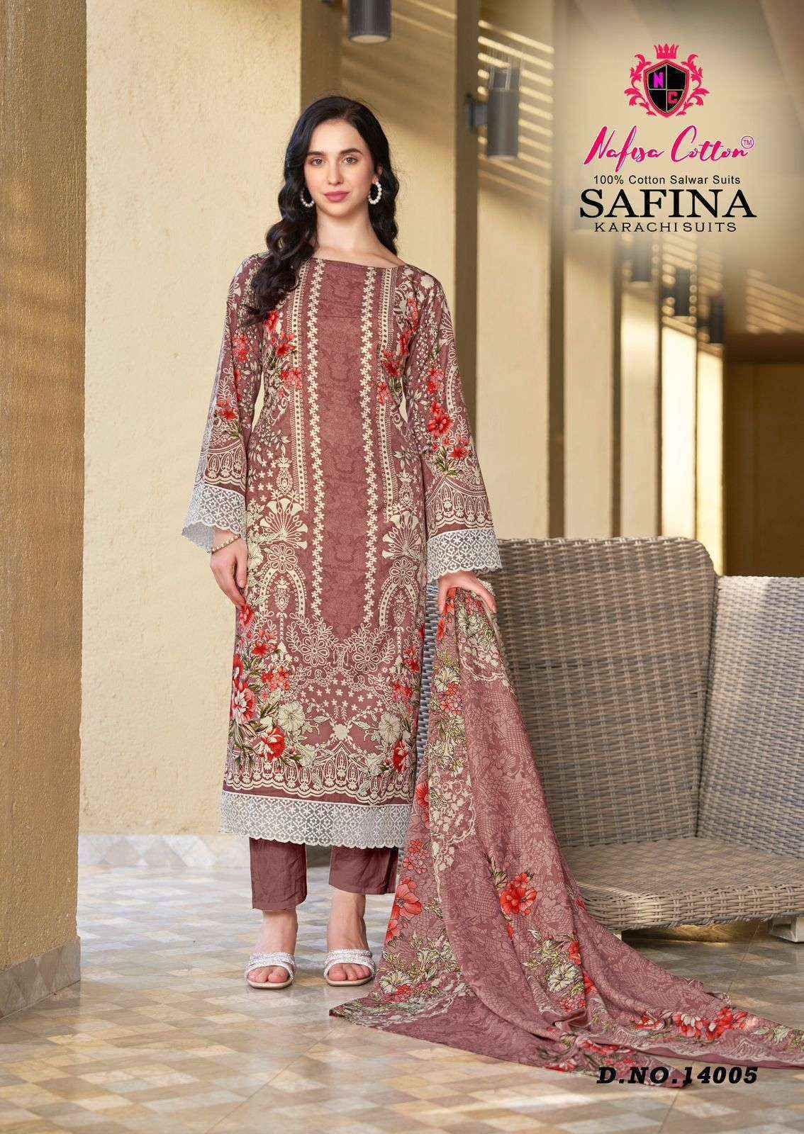 Nafisa Cotton Safina Vol 14 Cotton Dress Material Wholesale Rate ( 6 Pcs Catalog )