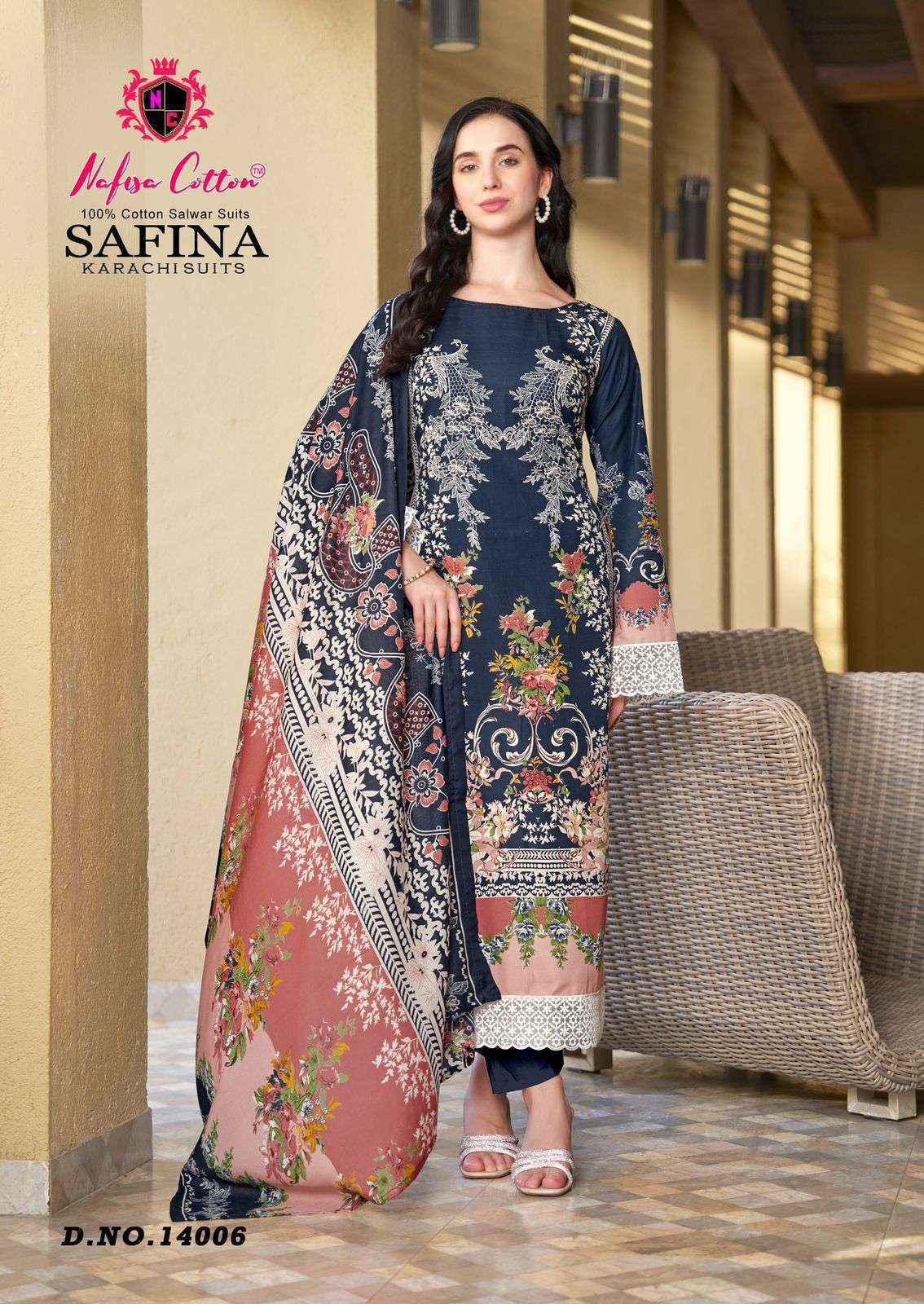 Nafisa Cotton Safina Vol 14 Cotton Dress Material Wholesale Rate ( 6 Pcs Catalog )