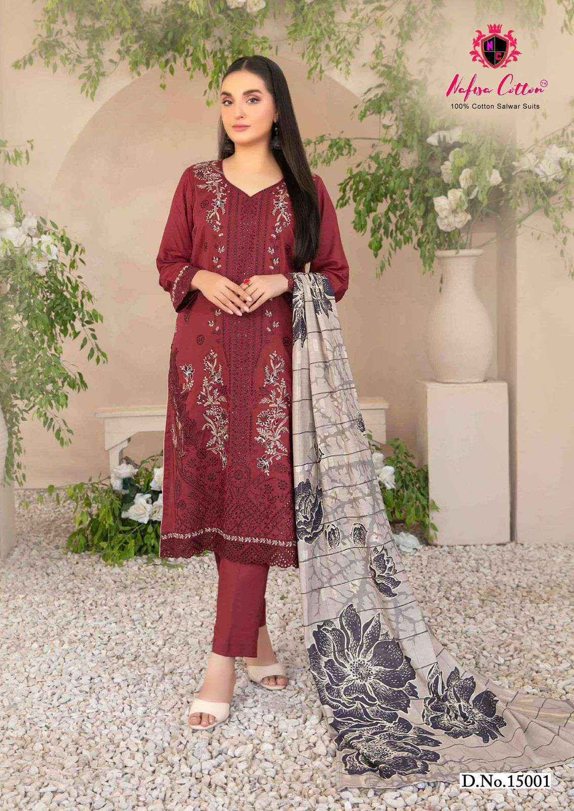 NAFISA COTTON SAHIL DESIGNER COTTON COLLECTION VOL 15 COTTON DRESS MATERIAL PRICE ( 6 PCS CATALOG )