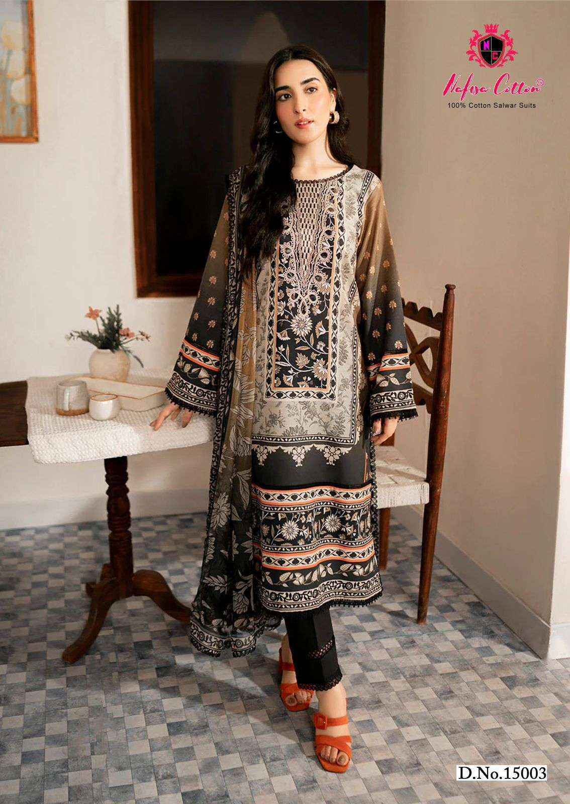 NAFISA COTTON SAHIL DESIGNER COTTON COLLECTION VOL 15 COTTON DRESS MATERIAL PRICE ( 6 PCS CATALOG )