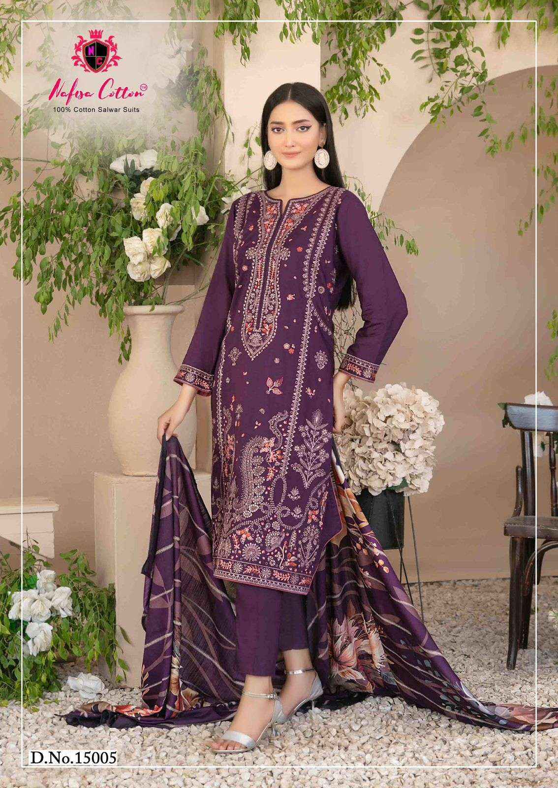 NAFISA COTTON SAHIL DESIGNER COTTON COLLECTION VOL 15 COTTON DRESS MATERIAL PRICE ( 6 PCS CATALOG )