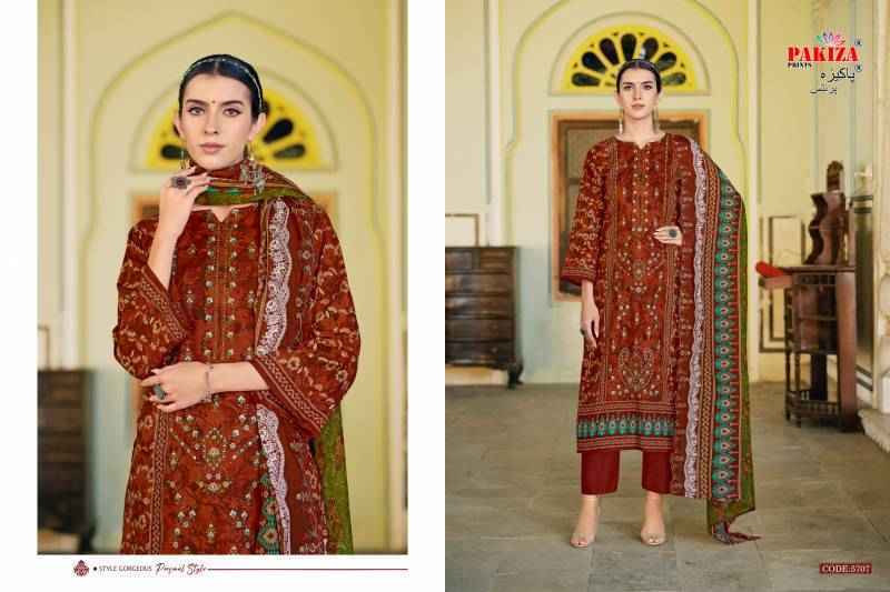 Pakiza Prints Khusboo Vol 57 Lawn Dress Material Wholesale Price ( 10 Pcs Catalog )