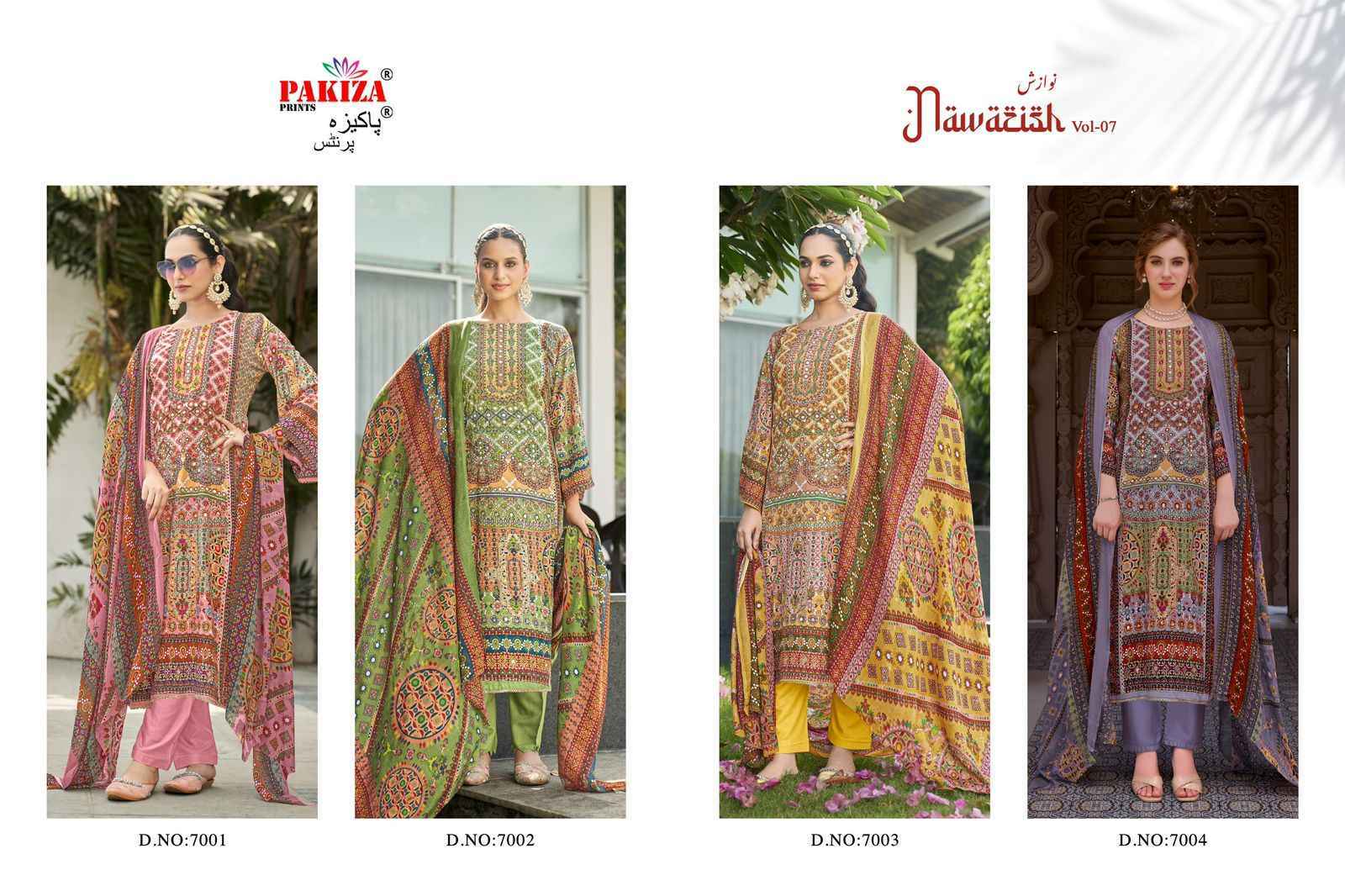 Pakiza Prints Nawazish Vol 7 Rayon Dress Material Wholesale Price ( 4 Pcs Catalog )