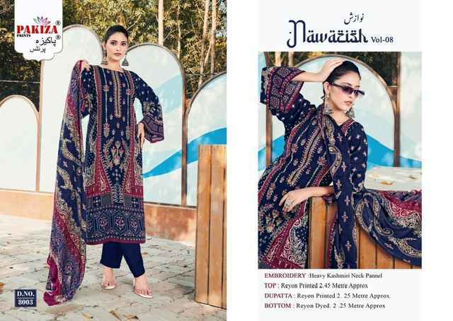 Pakiza Prints Nawazish Vol 8 Rayon Dress Material Wholesale Price ( 4 Pcs Catalog )