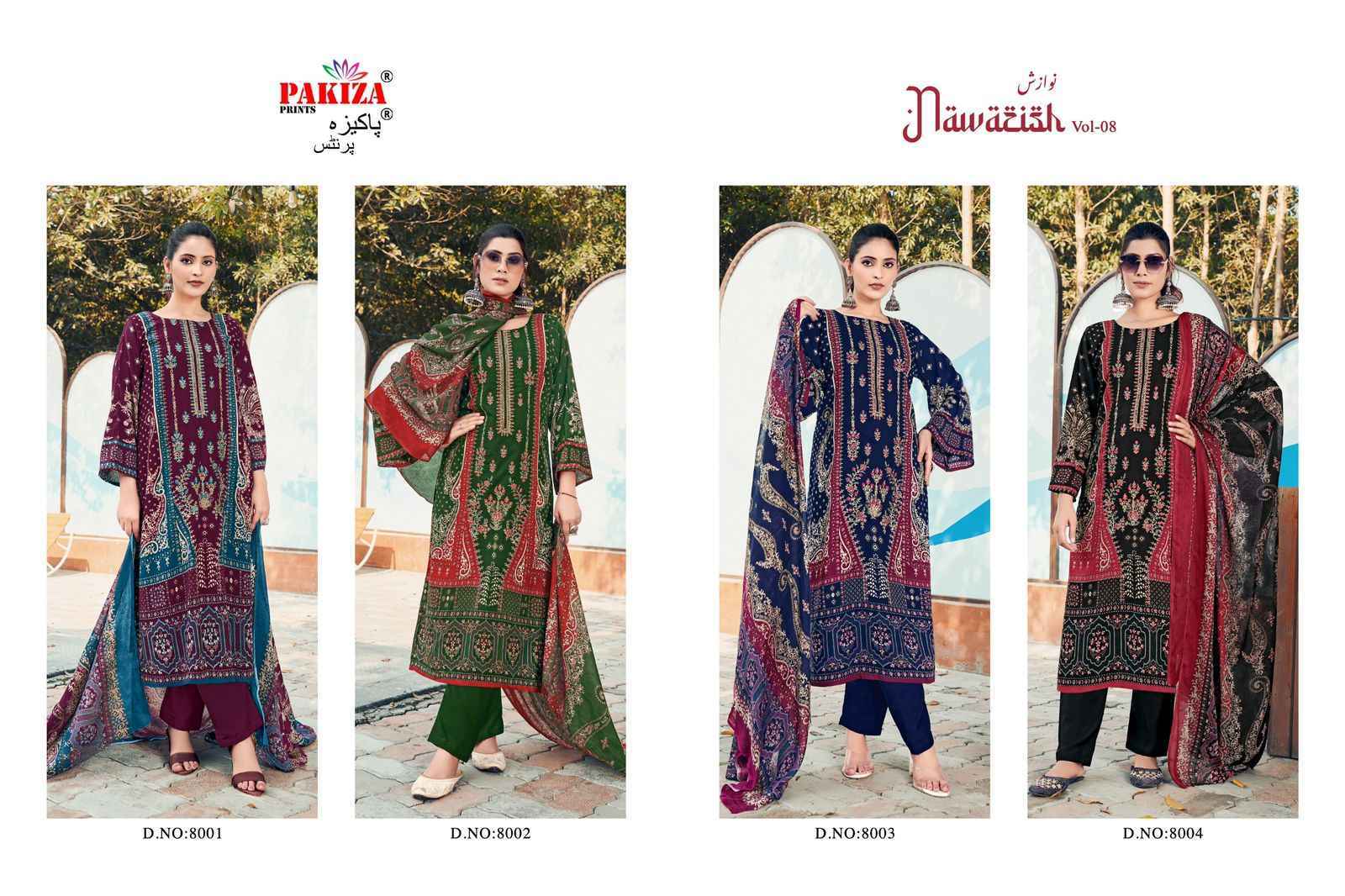 Pakiza Prints Nawazish Vol 8 Rayon Dress Material Wholesale Price ( 4 Pcs Catalog )