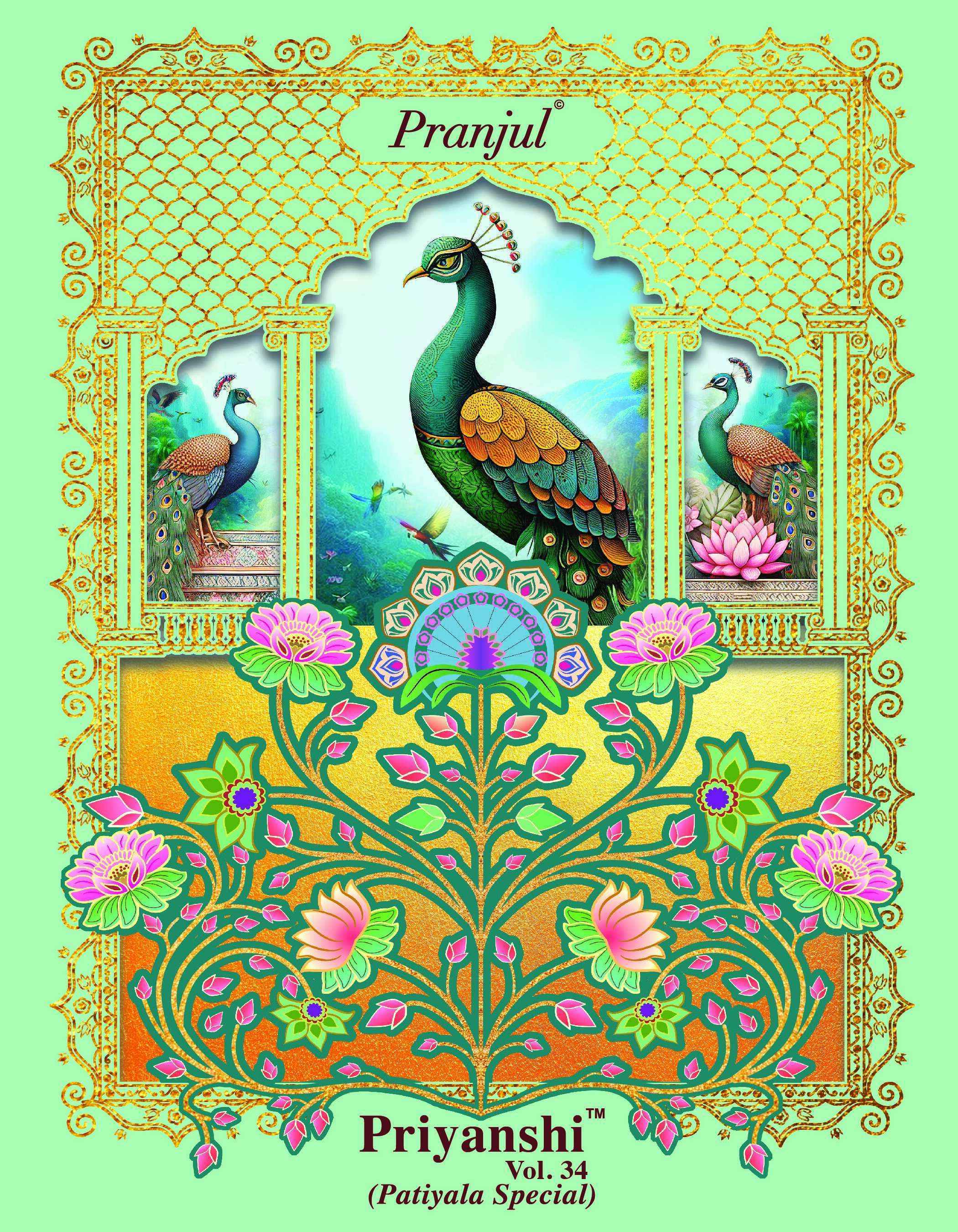 Pranjul Priyanshi Vol 34 Cotton Salwar Suits Surat Wholesaler ( 36 pcs Catalogue )